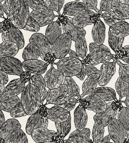 Island Orchid Wallpaper by Thibaut Black and White