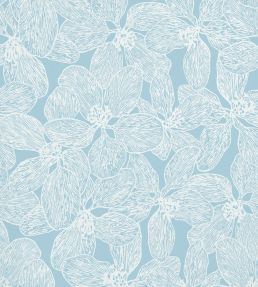Island Orchid Wallpaper by Thibaut Light Blue