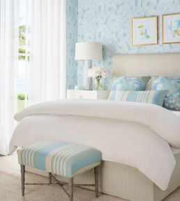 Island Orchid Wallpaper by Thibaut Metallic Silver