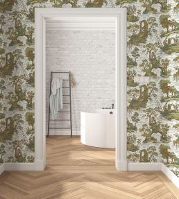 Islet Hoping Wallpaper by Josephine Munsey Olive and Blue