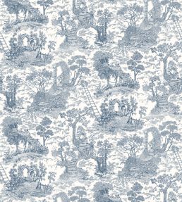 Islet Hoping Toile Wallpaper by Josephine Munsey Blue