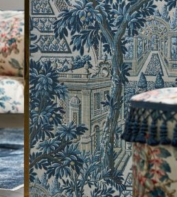 Italian Garden Wallpaper by Zoffany Indigo