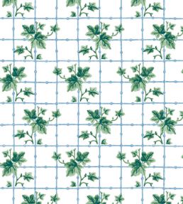 Ivy Trellis Wallpaper by DADO 01 Blue and Green