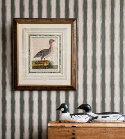 Jagged Stripe Wallpaper by Langelid Von Bromssen Dusty Olive