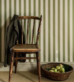 Jagged Stripe Wallpaper by Langelid Von Bromssen Leaf Green