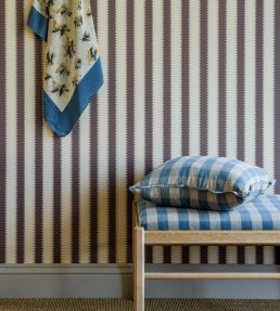 Jagged Stripe Wallpaper by Langelid Von Bromssen Maroon