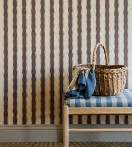 Jagged Stripe Wallpaper by Langelid Von Bromssen Maroon