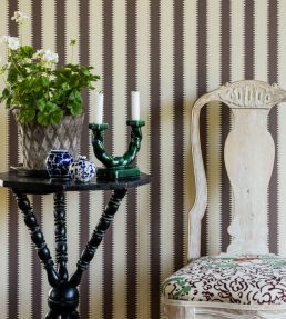 Jagged Stripe Wallpaper by Langelid Von Bromssen Maroon