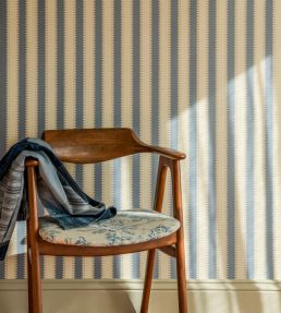 Jagged Stripe Wallpaper by Langelid Von Bromssen Sky Blue