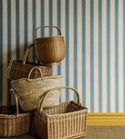 Jagged Stripe Wallpaper by Langelid Von Bromssen Turquoise
