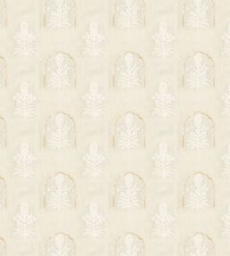 Jaipur Flower Fabric by JORO J1-Sand/Ecru