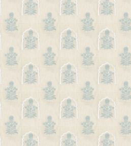 Jaipur Flower Fabric by JORO J4-Cream/Sky
