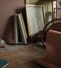 Jaipur Plain Wallpaper by Zoffany Deep Moss