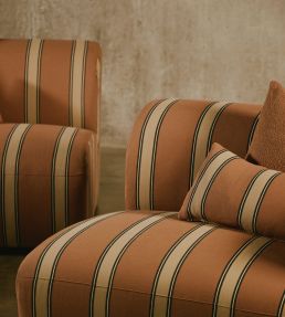 Jaipur Stripe Fabric by JORO Sky/Ecru