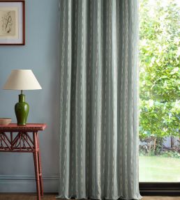 Jamdani Stripe Fabric by Sanderson Mineral Blue/Green