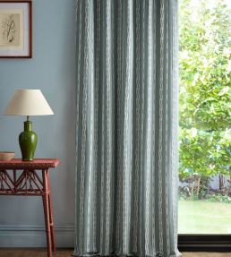 Jamdani Stripe Fabric by Sanderson Porcelain/Blue