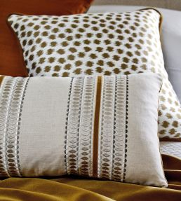 Ceylon Stripe Fabric by James Hare Natural / Indigo