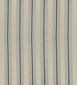 Ceylon Stripe Fabric by James Hare Natural / Indigo