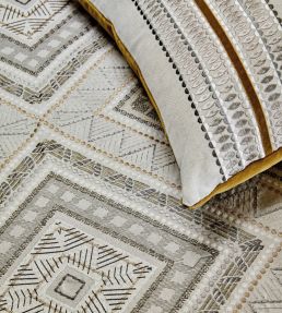 Fuji Fabric by James Hare Natural / Slate