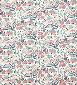 Amber Fabric by Jane Churchill Teal/Coral