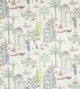 Persian Grove Fabric by Jane Churchill Green/Aqua