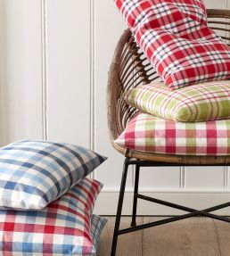 Kali Check Fabric by Jane Churchill Blue