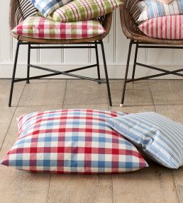 Kali Check Fabric by Jane Churchill Aqua