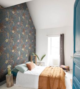 Jardin Tropical Metallic Wallpaper by Jannelli&Volpi Navy