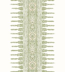 Javanese Stripe Wallpaper by Anna French Green/White