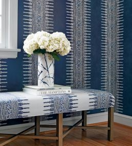 Javanese Stripe Wallpaper by Anna French Red