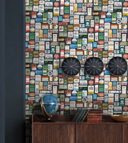Jet Set Wallpaper by Mini Moderns Midnight