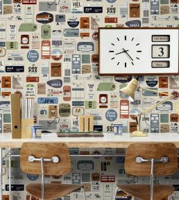 Jet Set Wallpaper by Mini Moderns Stone