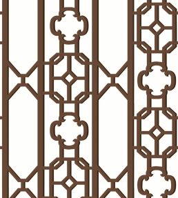 Joanna Fret Wallpaper by Scalamandre Affogato