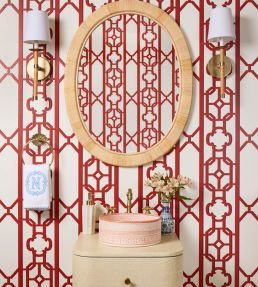 Joanna Fret Wallpaper by Scalamandre Ballet Slipper