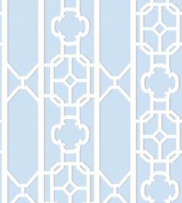 Joanna Fret Wallpaper by Scalamandre Powder Blue
