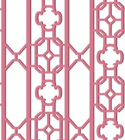 Joanna Fret Wallpaper by Scalamandre Raspberry