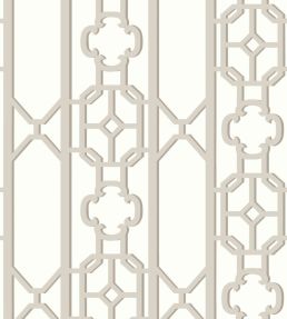 Joanna Fret Wallpaper by Scalamandre Taupe