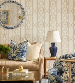 Joanna Fret Wallpaper by Scalamandre Lavender