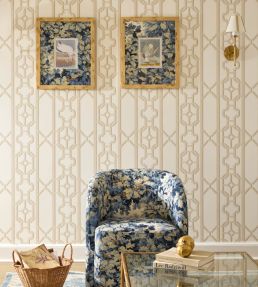 Joanna Fret Wallpaper by Scalamandre Lavender
