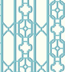 Joanna Fret Wallpaper by Scalamandre Turquoise