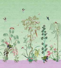 Joie de Vivre Mural by Wendy Morrison Green & Pink