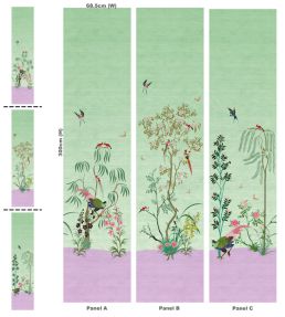 Joie de Vivre Mural by Wendy Morrison Green & Pink