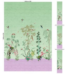 Joie de Vivre Mural by Wendy Morrison Green & Pink