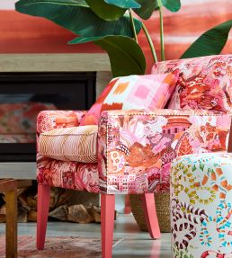 Journey of Discovery Fabric by Harlequin Paprika / Fuschia / Fig Blossom
