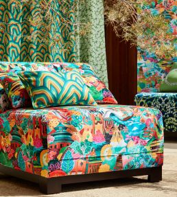 Journey of Discovery Velvet Fabric by Harlequin Ionian / Harissa / Emerald