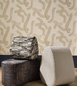 Juno Jacquard Fabric by Clarke & Clarke Ink