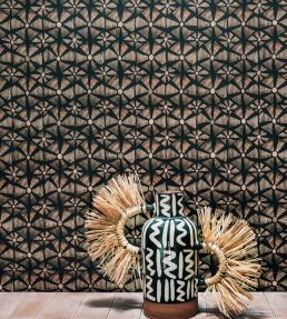 Kalahari Wallpaper by Cole & Son Forest Green & Racing Car Green