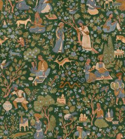 Kalamkari Wallpaper by Coordonne Pistachio