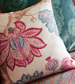 Kalamkari Fabric by Zoffany Indigo / Red