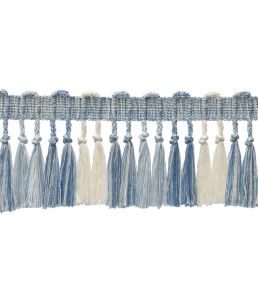 Kaleidoscope Tassel Fringe Trimming by Samuel & Sons Porcelain Blue